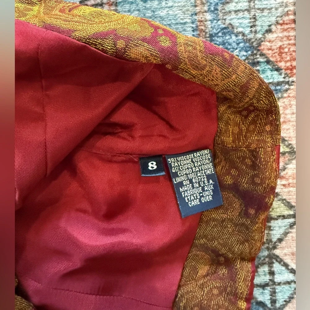Vintage Burberry Paisley Vest. Size medium - Picture 6 of 7